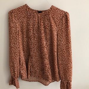 Ann Taylor brown and pink leopard print blouse